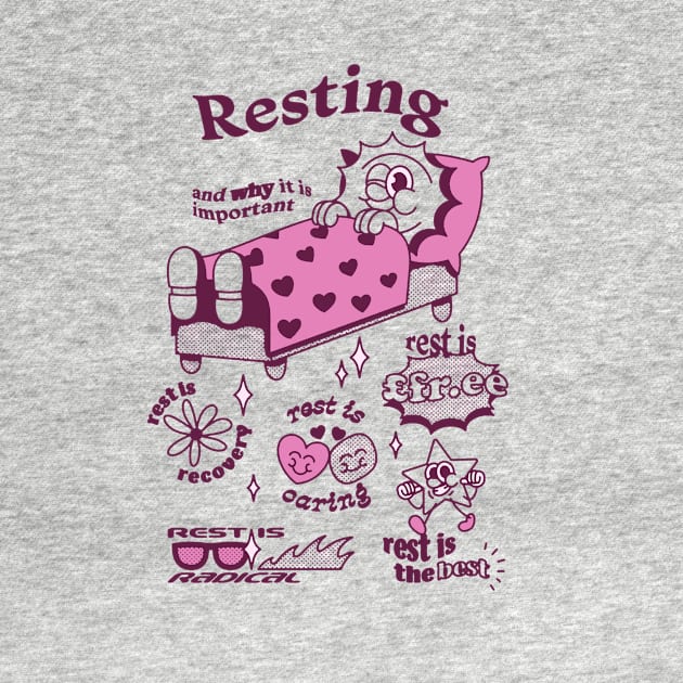 Rest is the Best - Pink by falsetoothart